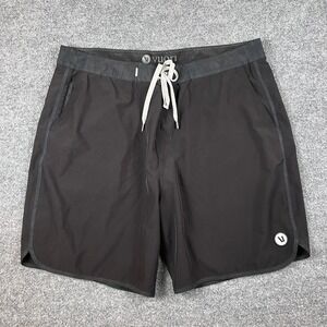Vuori Cruise Board Shorts Mens 38 Black Camo Swim Trunks Hybrid Drawstring V314